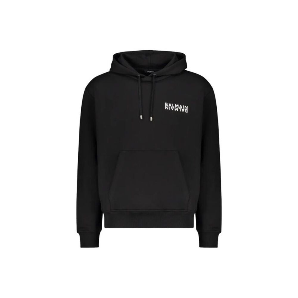 Balmain Black Cotton Men's Hoodie